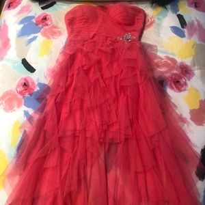 Pink Tool High/Low Prom Dress